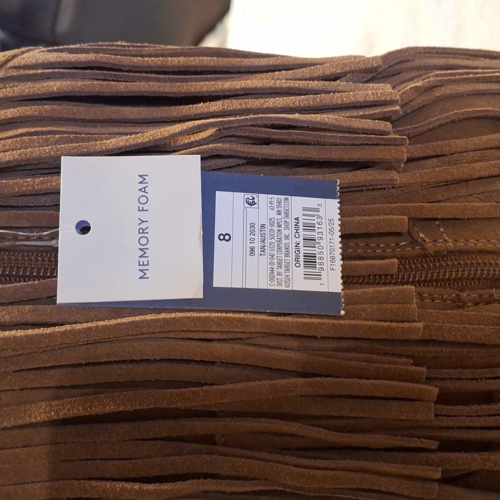 Fringe Suede Ankle Boots - Tan - Picture 8 of 12